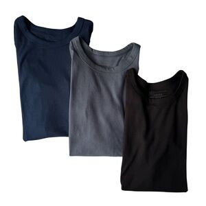 No Boundaries (3) Ribbed Long Sleeve Tops Navy Gray Black Size Small (Juniors)